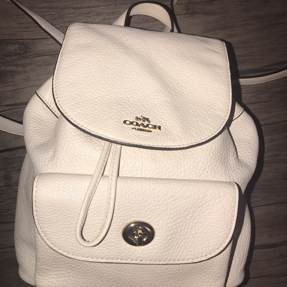 Coach ivory white mini backpack